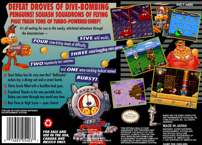 Bubsy II — Box back