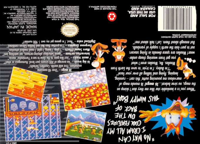 Bubsy in : Claws Encounters of the Furred Kind — Box back