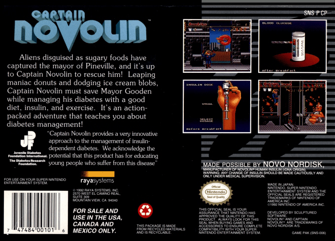 Captain Novolin — Box back