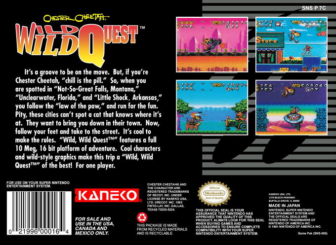 Chester Cheetah : Wild Wild Quest — Box back