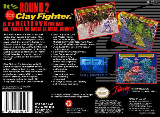 Clay Fighter 2 : Judgment Clay — Box back