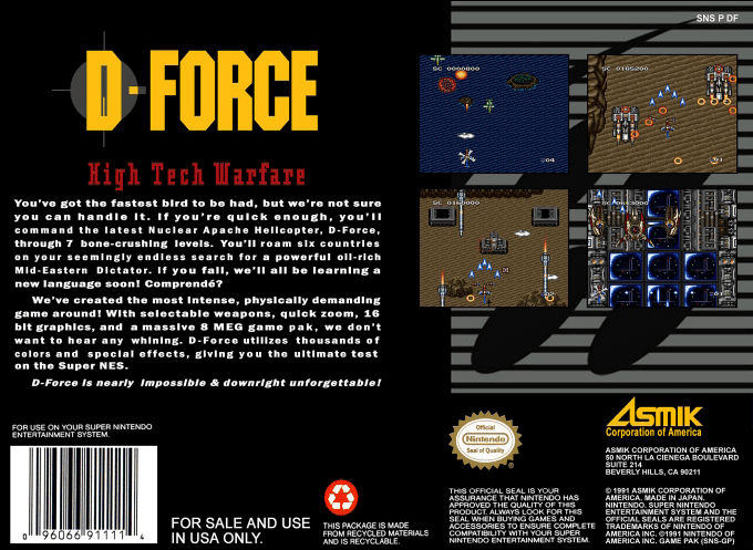 D-Force — Box back