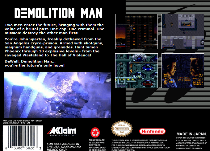Demolition Man — Box back