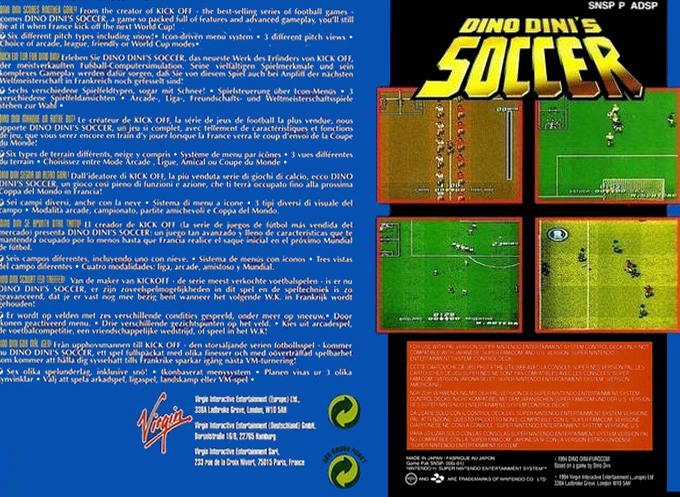 Dino Dini's Soccer! — Box back