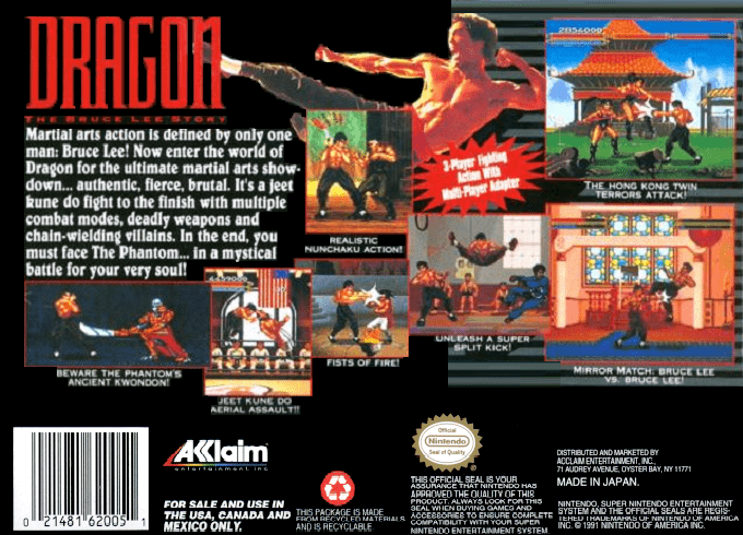 Dragon : The Bruce Lee Story — Box back