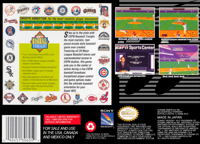 ESPN Baseball Tonight — Box back