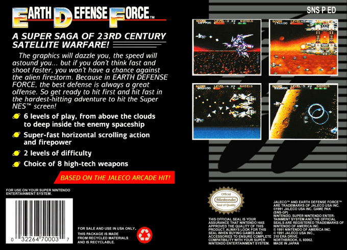 Earth Defense Force — Box back