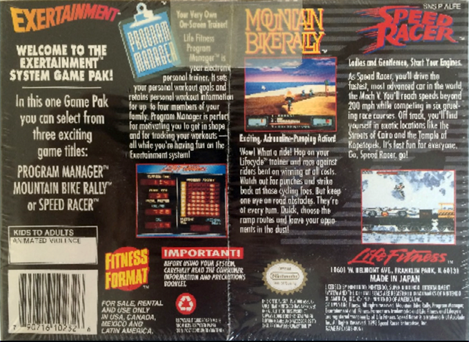Exertainment Mountain Bike Rally + Speed Racer — Box back