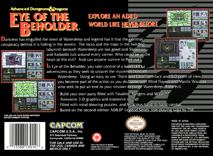 Eye of the Beholder — Box back