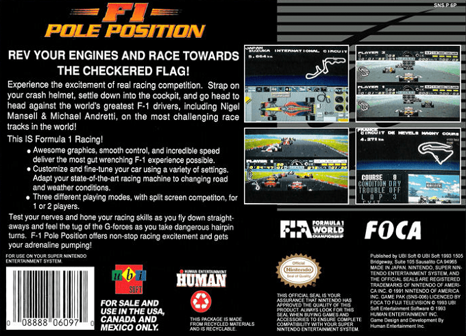 F1 Pole Position — Box back