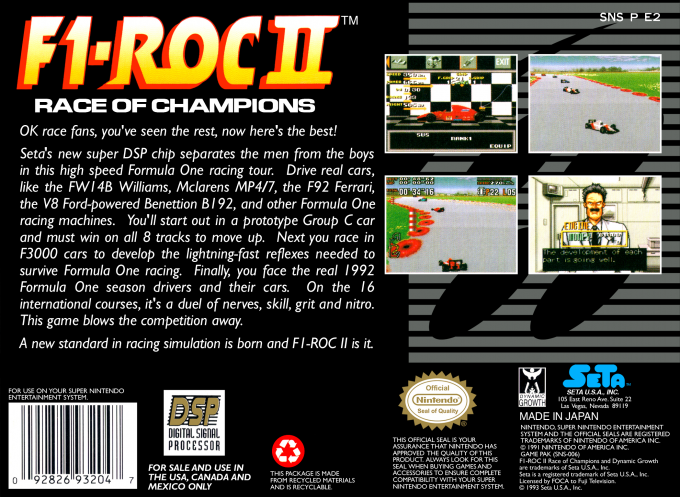 F1 ROC II: Race of Champions — Box back
