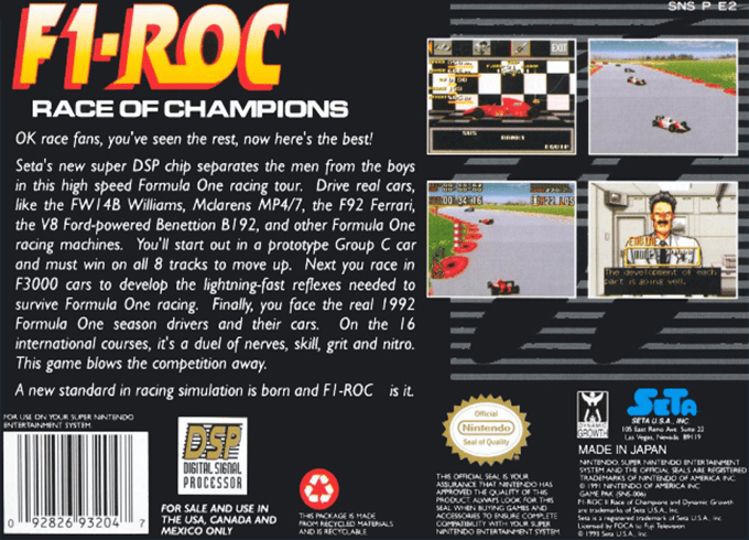 F1 ROC : Race of Champions — Box back