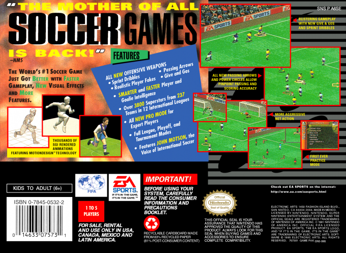 FIFA Soccer 96 — Box back