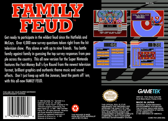 Family Feud — Box back