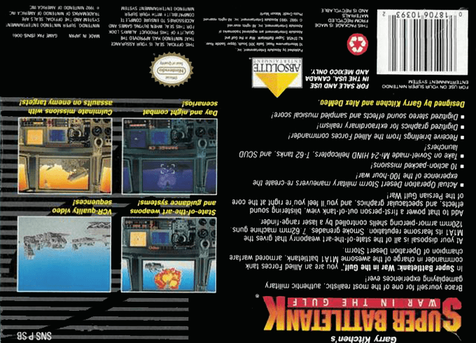 Garry Kitchen's Super Battletank : War in the Gulf — Box back