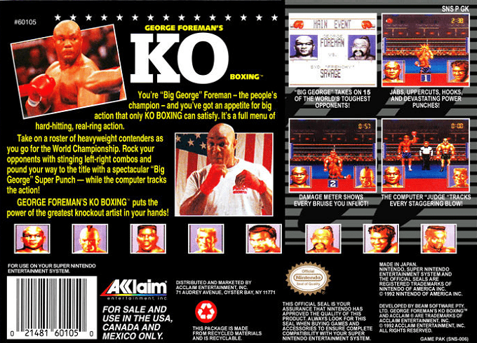 George Foreman's KO Boxing — Box back