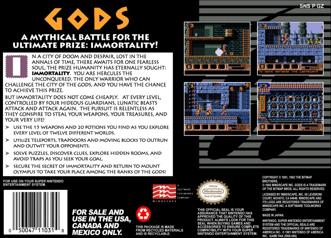Gods — Box back