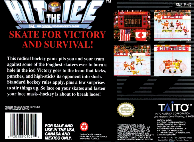 Hit the Ice : The Video Hockey League — Box back