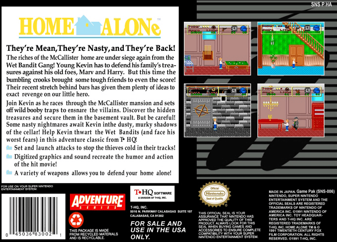 Home Alone — Box back