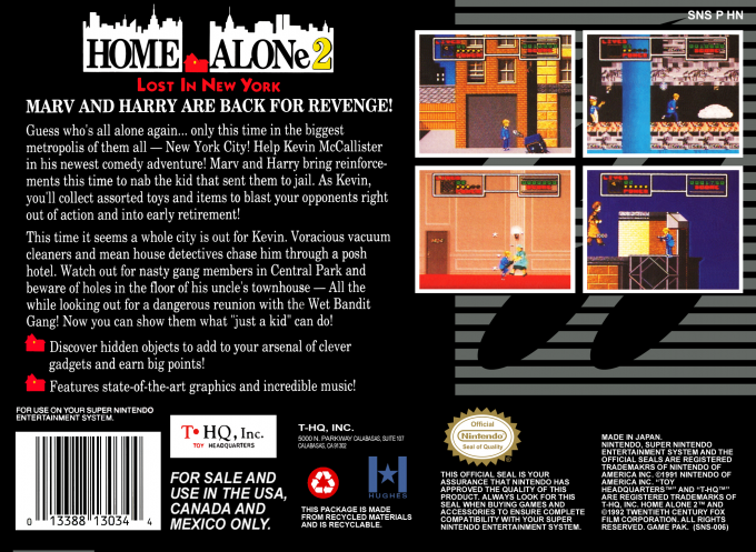 Home Alone 2 : Lost in New York — Box back
