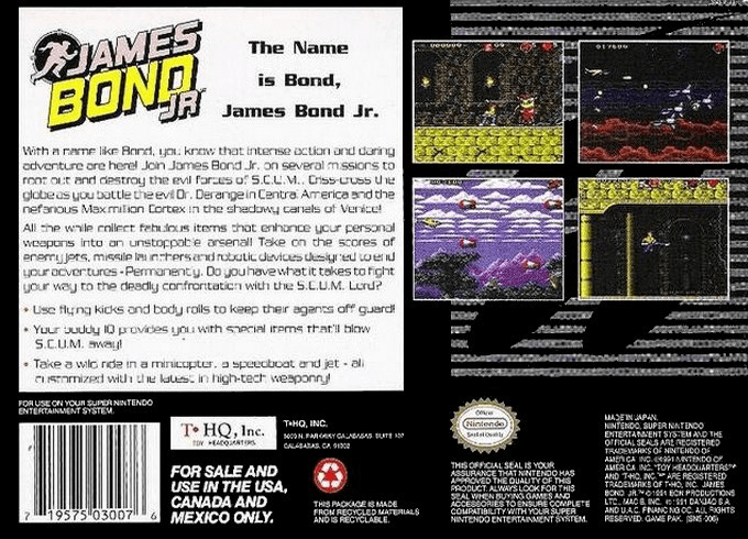 James Bond Jr — Box back