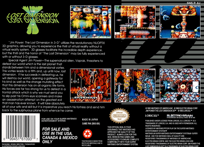 Jim Power : The Lost Dimension in 3D — Box back