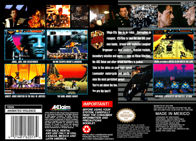 Judge Dredd — Box back
