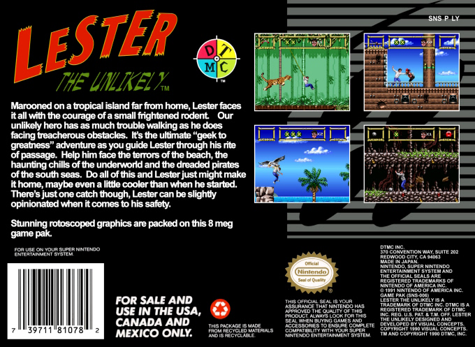 Lester the Unlikely — Box back