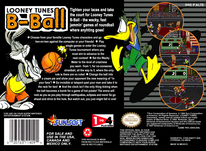 Looney Tunes B-Ball — Box back