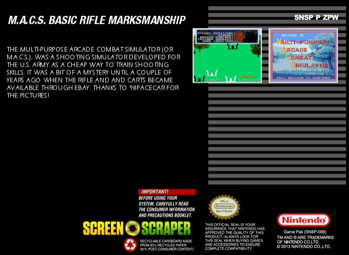 M.A.C.S. Basic Rifle Marksmanship — Box back