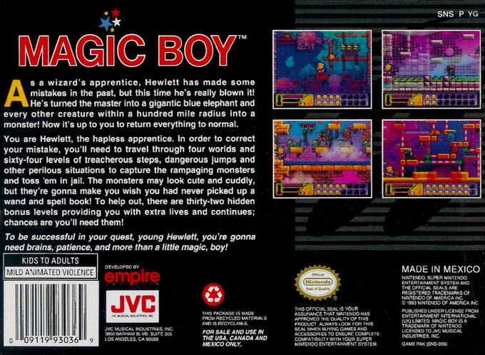Magic Boy — Box back