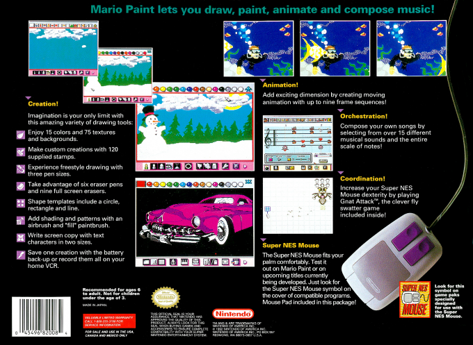Mario Paint — Box back