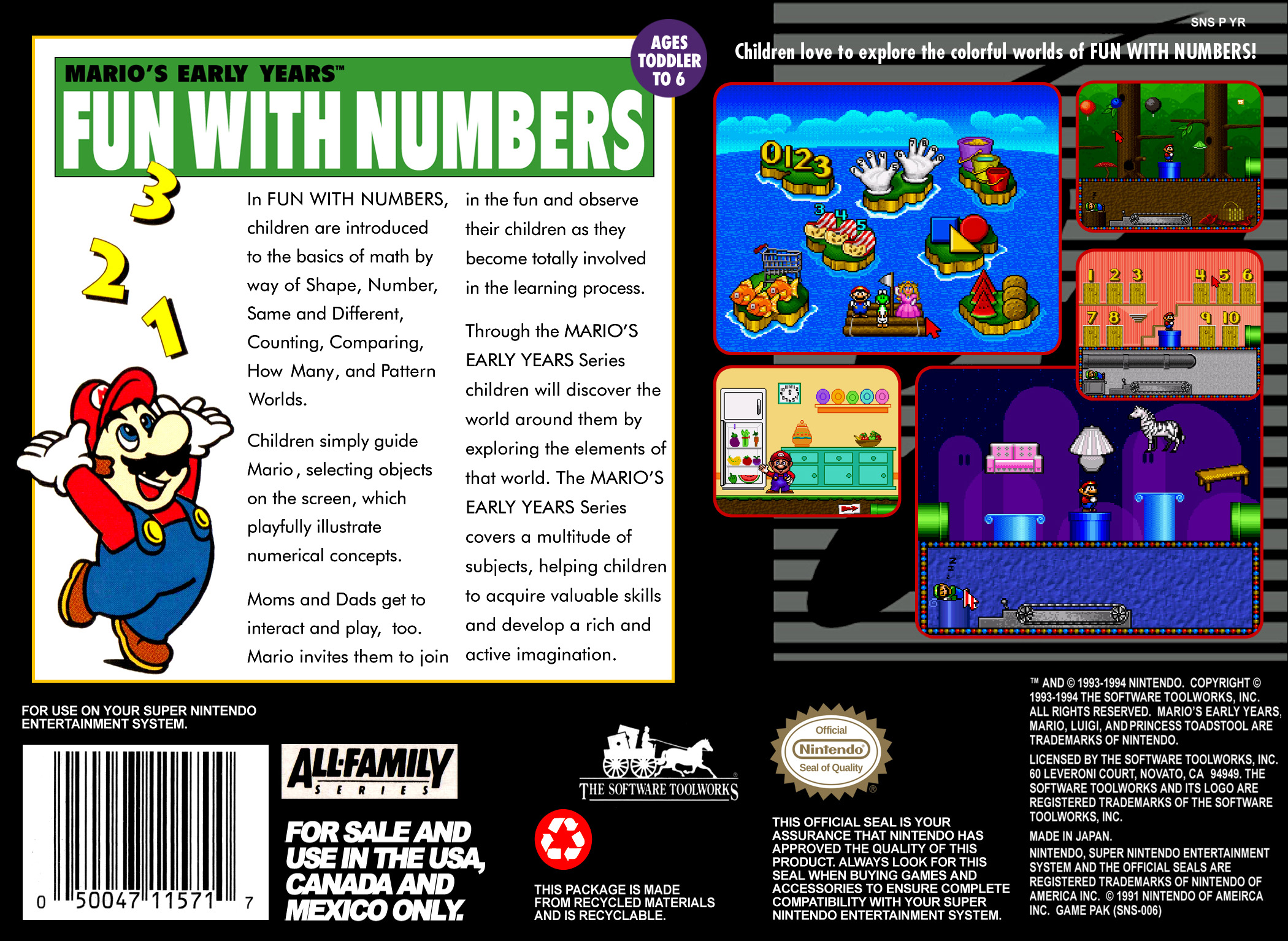 Mario's Early Years : Fun with Numbers — Box back