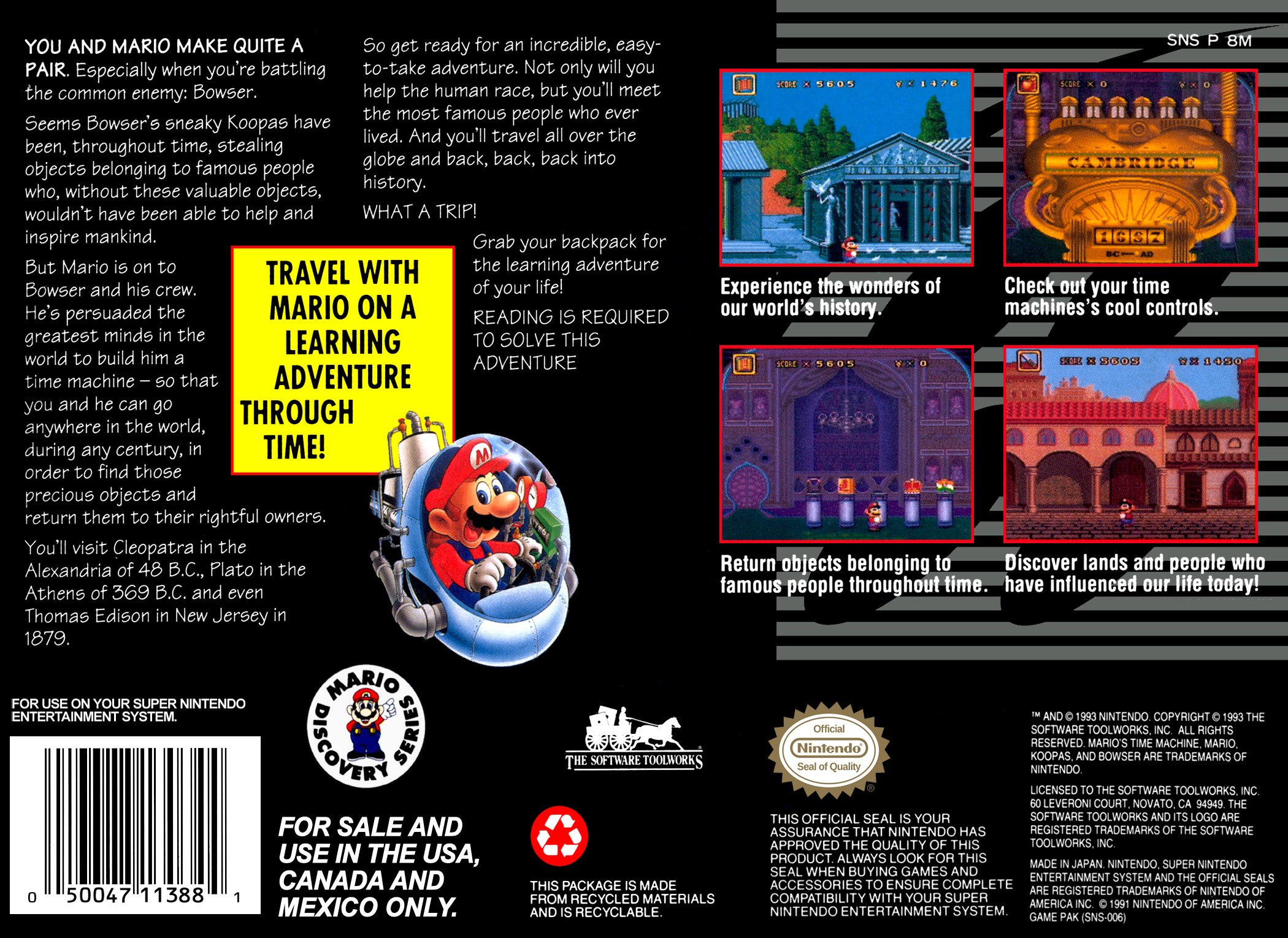 Mario's Time Machine — Box back