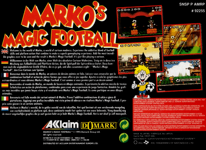 Marko's Magic Football — Box back