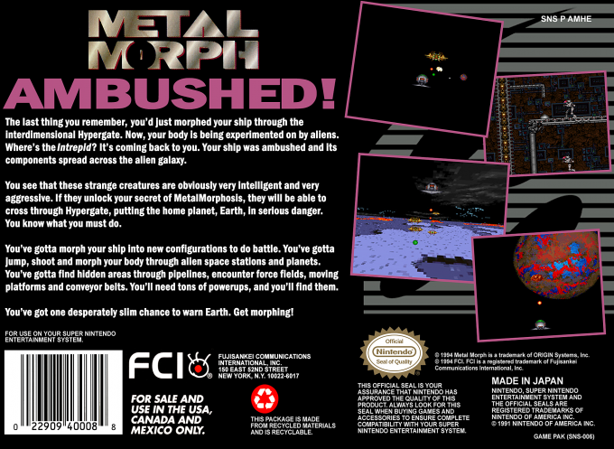 Metal Morph — Box back