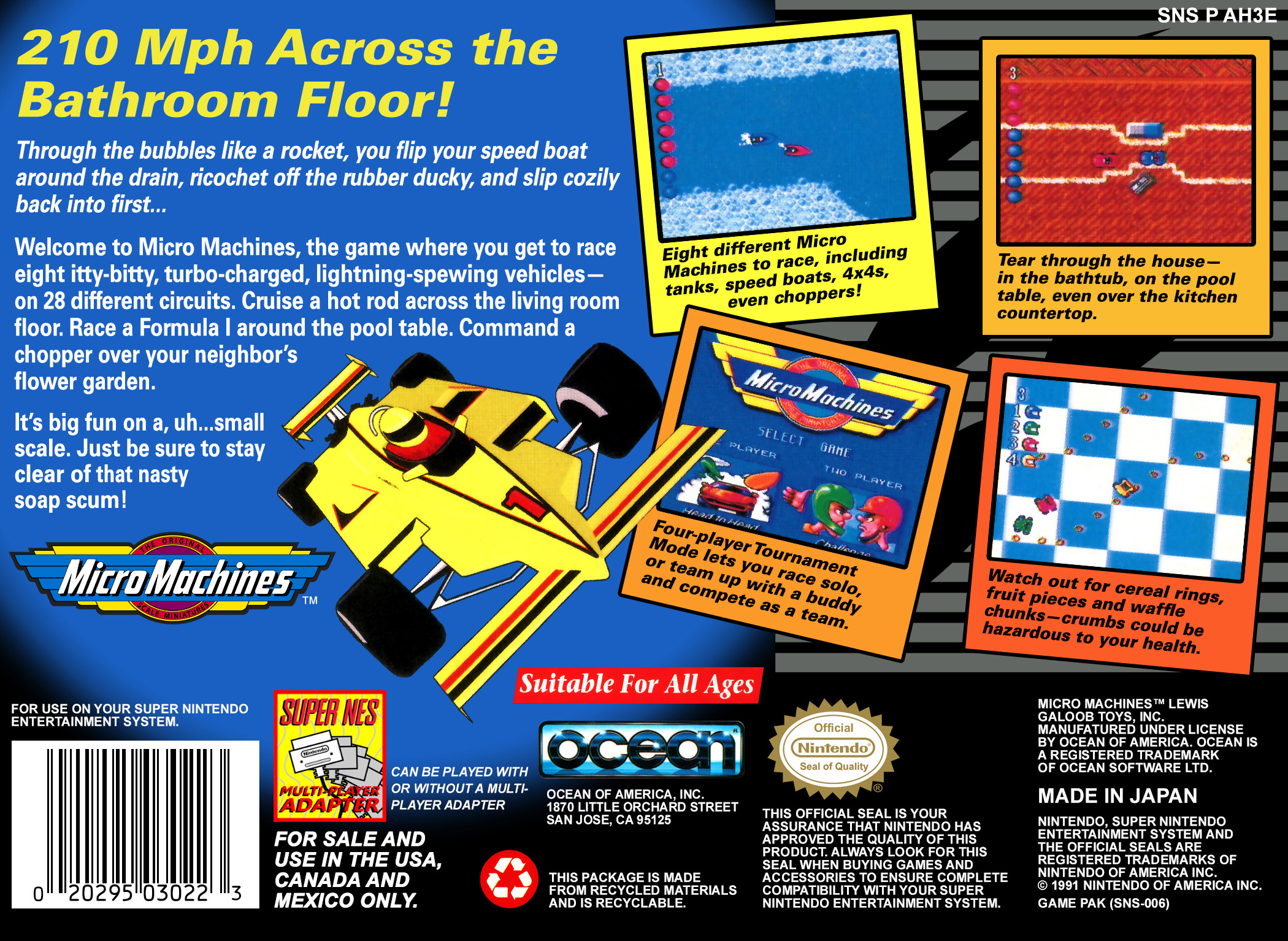 Micro Machines — Box back