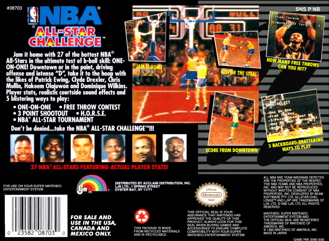 NBA All-Star Challenge — Box back