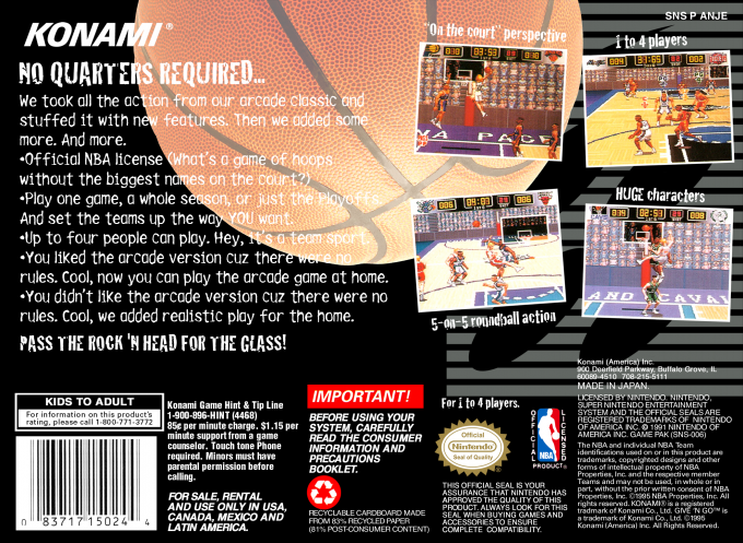 NBA Give 'n Go — Box back