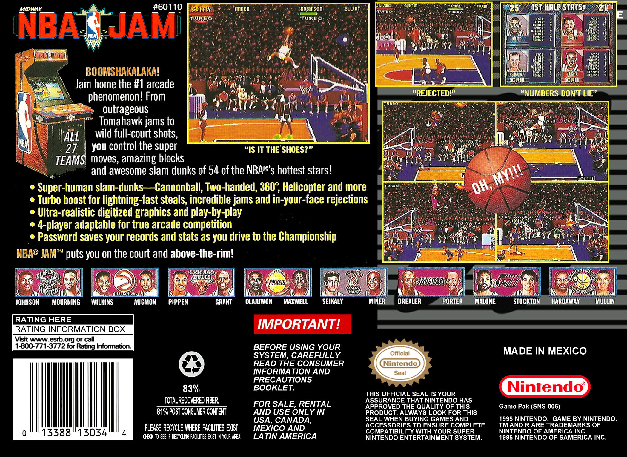 NBA Jam — Box back