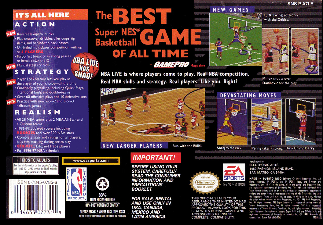 NBA Live 97 — Box back