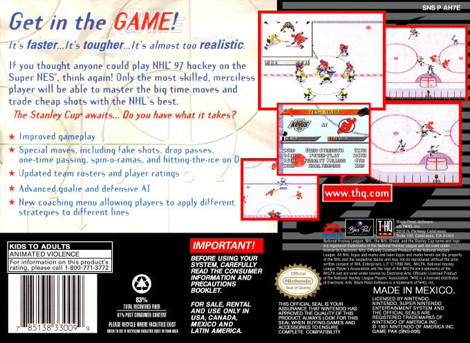 NHL 97 — Box back