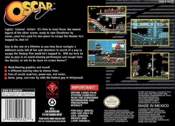 Oscar — Box back