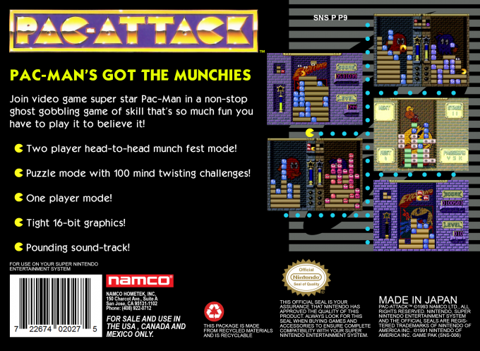 Pac-Attack — Box back
