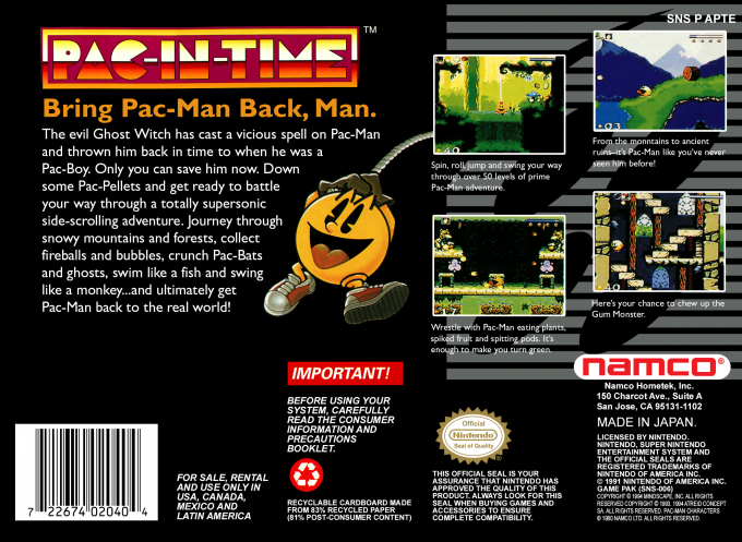 Pac-In-Time — Box back
