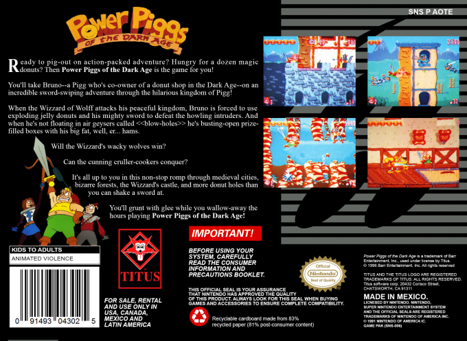 Power Piggs of the Dark Age — Box back