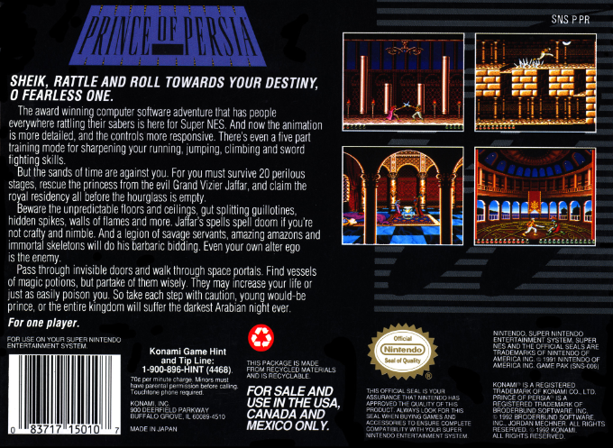 Prince of Persia — Box back