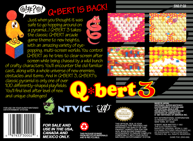 Q*bert 3 — Box back