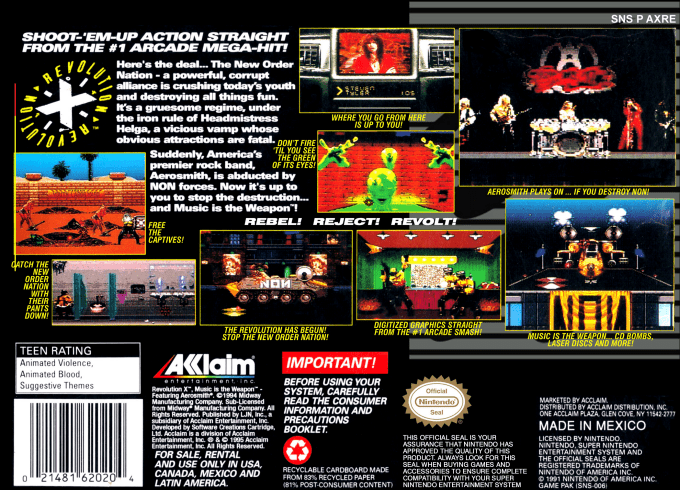 Revolution X — Box back