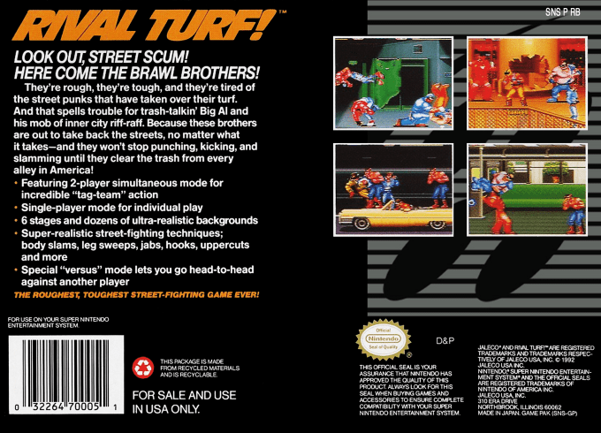 Rival Turf! — Box back